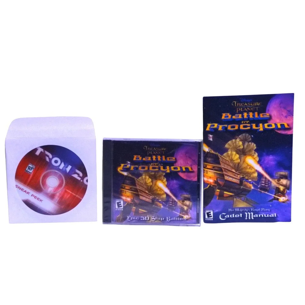 Disney Treasure Planet Battle at Procyon PC Game & Tron 2.0 Sneak Peek VTG Y2K